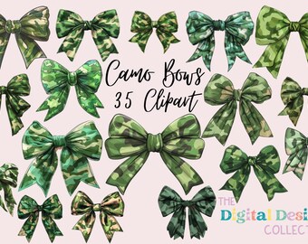 Camo Coquette Bow PNG Bundle, Coquette Camouflage Bow, Duck Hunting Clipart, Bundle Retro Camo Girl Png, Cute Aesthetic Sublimation