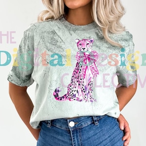 Leopard PNG, Leopard Print Png, Coquette Png, Leopard Clipart, Pink Bow Png, Watercolor Cheetah Clip Art, Coquette Leopard Shirt Sublimation