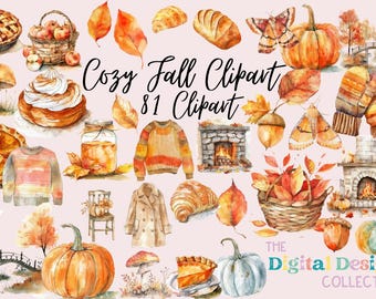 Jesienne Clipart Jesienne Akwarela Clipart, Tworzenie Kartek, Dziennikarstwo, Cyfrowe Rzemiosło Papierowe, Cyfrowe PNG POD