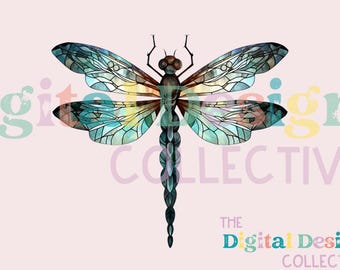 Diseño de sublimación de libélulas de acuarela / Libélulas florales / Libélulas PNG / Libélulas Clipart / Diseño de sublimación transparente