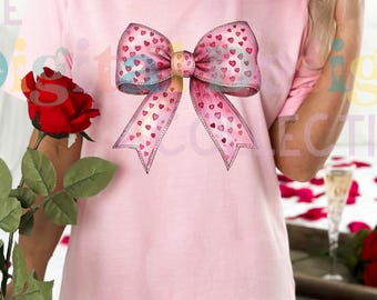 Valentine's day Heart Coquette bow Png, Retro Valentine Shirt Design, Valentine's Day Png, Valentine Love Png, valentine's day bow png