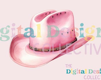 Aquarell Cowboy Hut Png, Cowgirl Clipart, transparente PNG, Png Clipart, 300 dpi, rosa PNG, Boho Cowgirl Hut Clipart, Hut Clipart