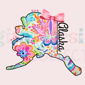 Doodle State Alaska- Floral Paisley PNG Digital Download for sublimation and printables sublimation design POD Preppy State Coquette