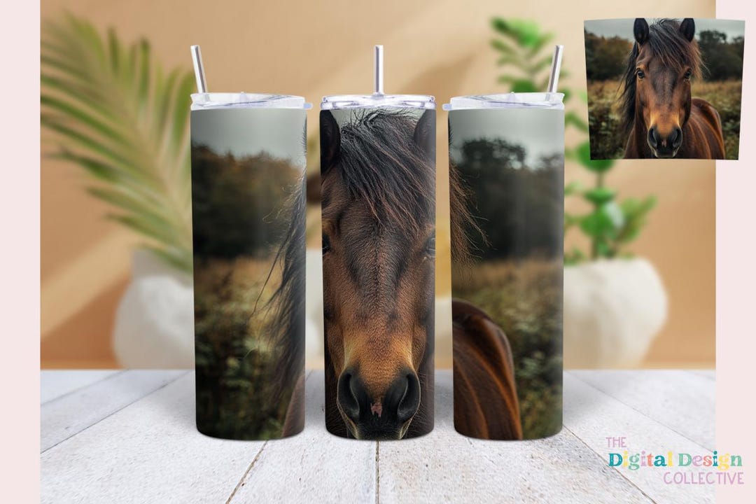 Horse 20 Oz Skinny Tumbler Wrap Designs Sublimation Design Digital ...