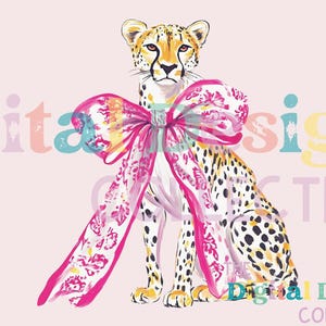 Leopard PNG, Leopard Print Png, Coquette Png, Leopard Clipart, Pink Bow Png, Watercolor Cheetah Clip Art, Coquette Leopard Shirt Sublimation