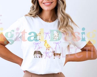 Farm Sublimation,Coquette Farm Animals,Cow Png, Chicken png,farmers market png,Homestead png,coquette aesthetic cottagecore design