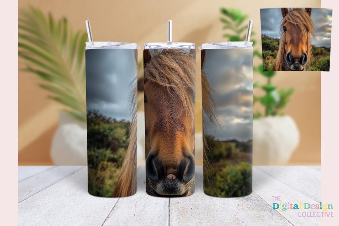 Horse 20 Oz Skinny Tumbler Wrap Designs Sublimation Design Digital ...
