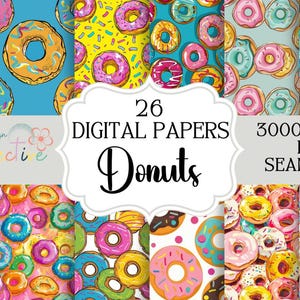Sprinkled Donuts Seamless Patterns, Vibrant Repeating Digital Pattern, Digital Background, Commercial Use, Instant Download, POD Seamless