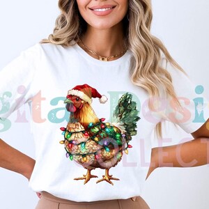 Christmas Chicken PNG Sublimation Design, Merry Christmas PNG, Christmas Chicken Clipart, Christmas Animals PNG, Chicken png, Pod