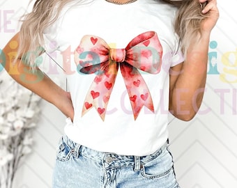 Valentine's day Heart Coquette bow Png, Retro Valentine Shirt Design, Valentine's Day Png, Valentine Love Png, valentine's day bow png