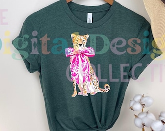 Leopard PNG, Leopard Print Png, Coquette Png, Leopard Clipart, Pink Bow Png, Watercolor Cheetah Clip Art, Coquette Leopard Shirt Sublimation