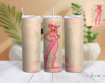 Vaso de vaquera occidental png, diseño de sublimación de vaso de 20 oz, vaso de vaquera png, vaso occidental png, descarga de diseños sublimados