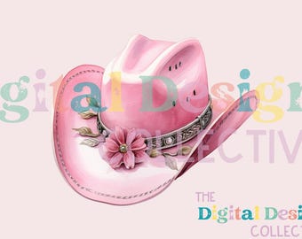 Aquarell Cowboy Hut Png, Cowgirl Clipart, transparente PNG, Png Clipart, 300 dpi, rosa PNG, Boho Cowgirl Hut Clipart, Hut Clipart
