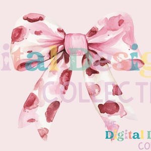 Pink Cow Print Coquette bow png Coquette clipart design trending png retro mama png pink bow png aesthetic png tee shirt designs western png