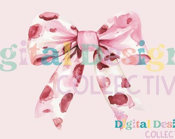 Stampa mucca rosa fiocco Coquette png Coquette clipart design tendenza png mamma retrò png fiocco rosa png png estetico png disegni magliette western png