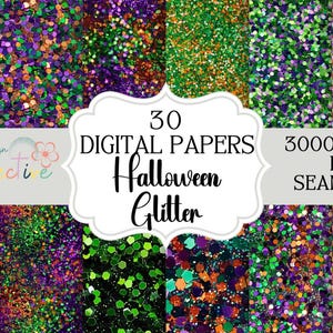Halloween Glitter Digital Papers, Vibrant Repeating Digital Pattern, Digital Background, Commercial Use, Instant Download, POD Seamless