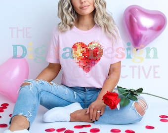 Disco Valentine Heart Png, Coquette Png, Valentine Png, Valentine Heart Png, Valentine Coquette Png, Valentine's Day png