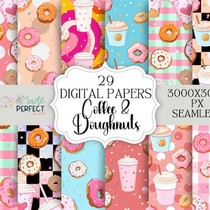 Papel digital sin costuras de café, fondo de café, papeles de álbum de recortes de café, rosa café, descarga instantánea, papel digital sin costuras, café