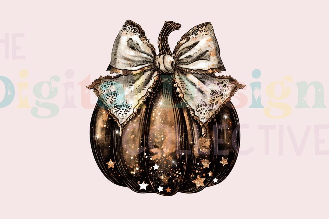 Pumpkin Coquette Bow PNG Retro Halloween Gothic Png Retro Fall Png ...