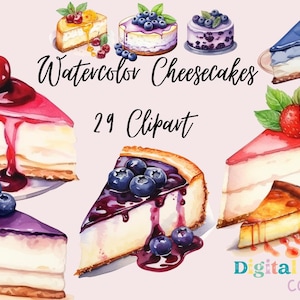 Watercolor Cheesecake Clipart, Sweet Bakery PNG, Chocolate Treats PNG,Birthday Clipart,Brownie Clipart,Sweet Pastry Treats PNG,Flan Clipart
