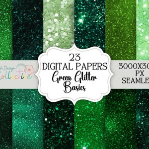Seamless Green Glitter Digital Papers, Vibrant Repeating Digital Pattern, Digital Background, Commercial Use, Instant Download, POD Seamless
