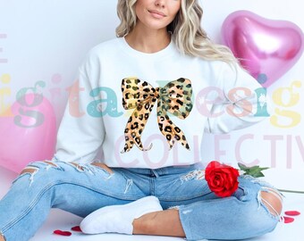 Coquette Bow PNG, Leopard Print Bow PNG, Girly Bow Trending, Cheetah Bow Girl Sublimation Digital Shirt Sweatshrit Mugs Tees Trendy Design