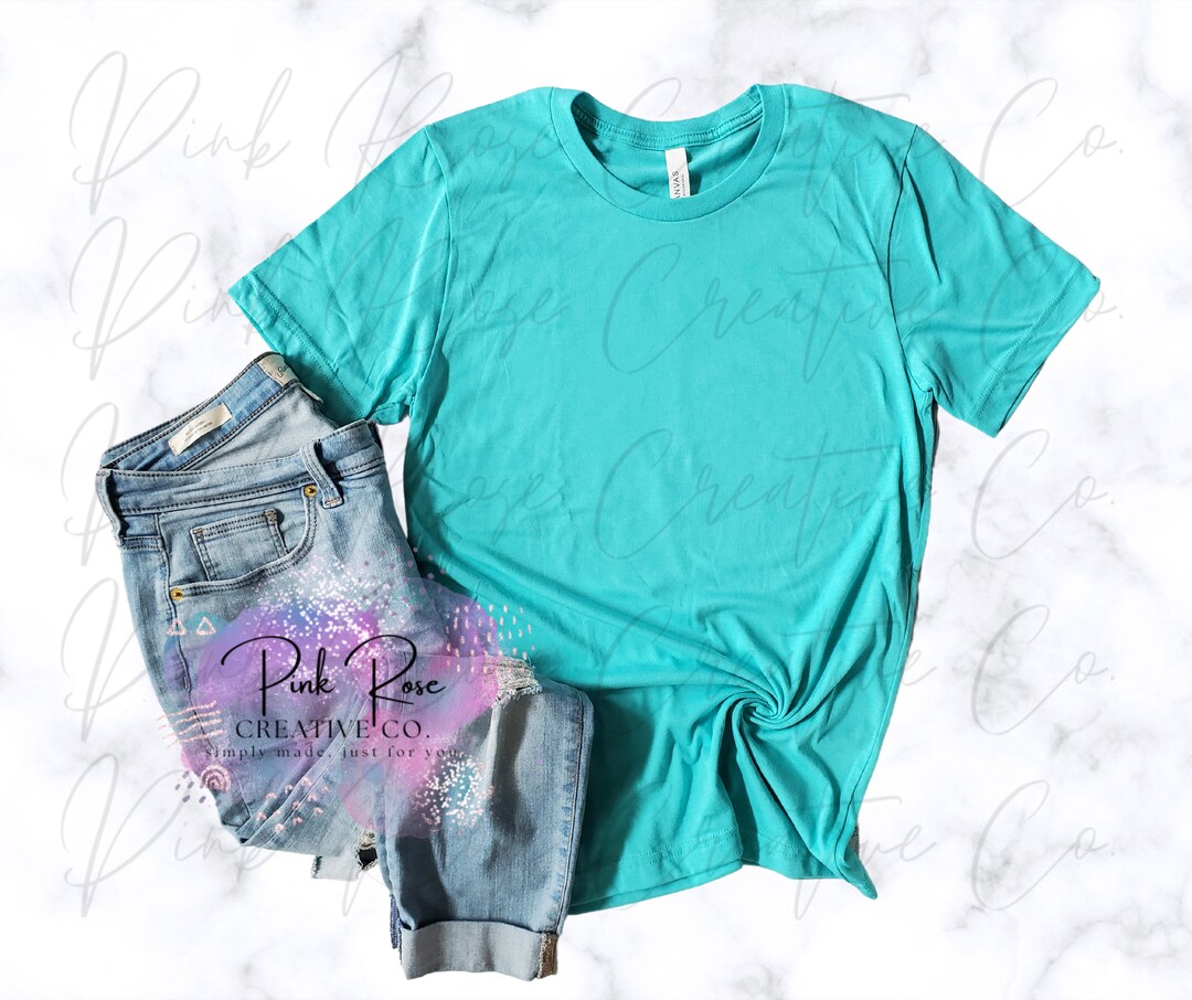 Bella Canvas T-shirt Mock up CVC3001 Heather Sea Green | Digital ...