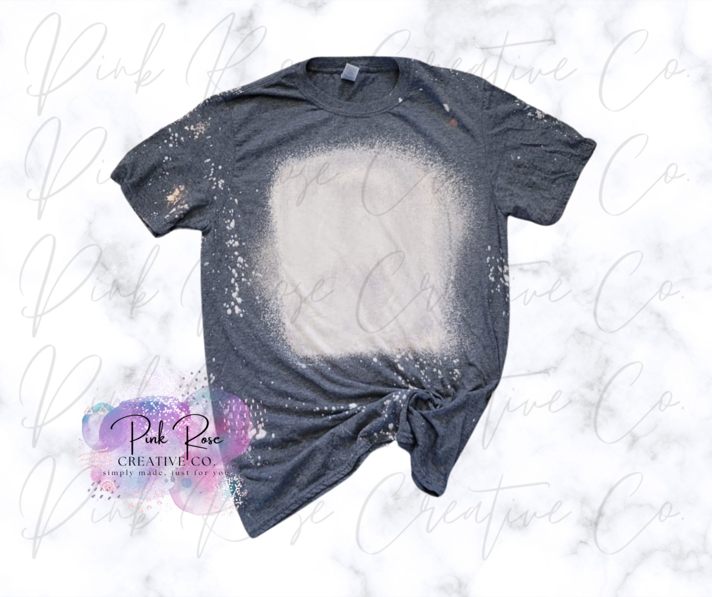 Bleached Gildan G640 Adult Softstyle Heather Dark Gray Mock up Digital