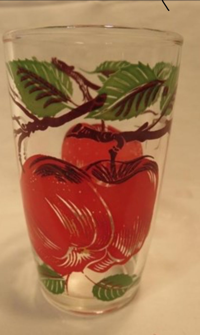 Vintage Small Apple Juice Glass Etsy