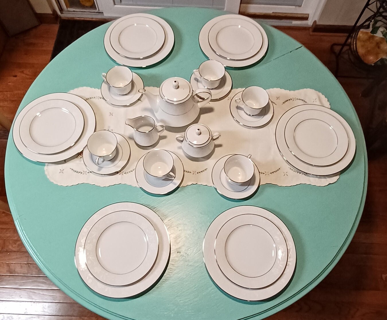 Noritake Ranier Japan 6909 White on White Floral Pattern With