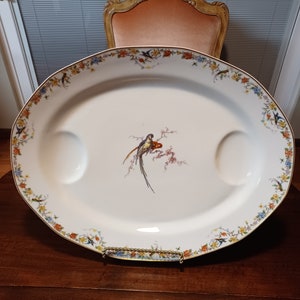1903 Theodore Haviland Limoges France Arcadia Birds of Paradise 18 Inch Platter