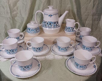 Noritake Progression Blue Moon Lot Cups, Saucers, Shakers, Creamer