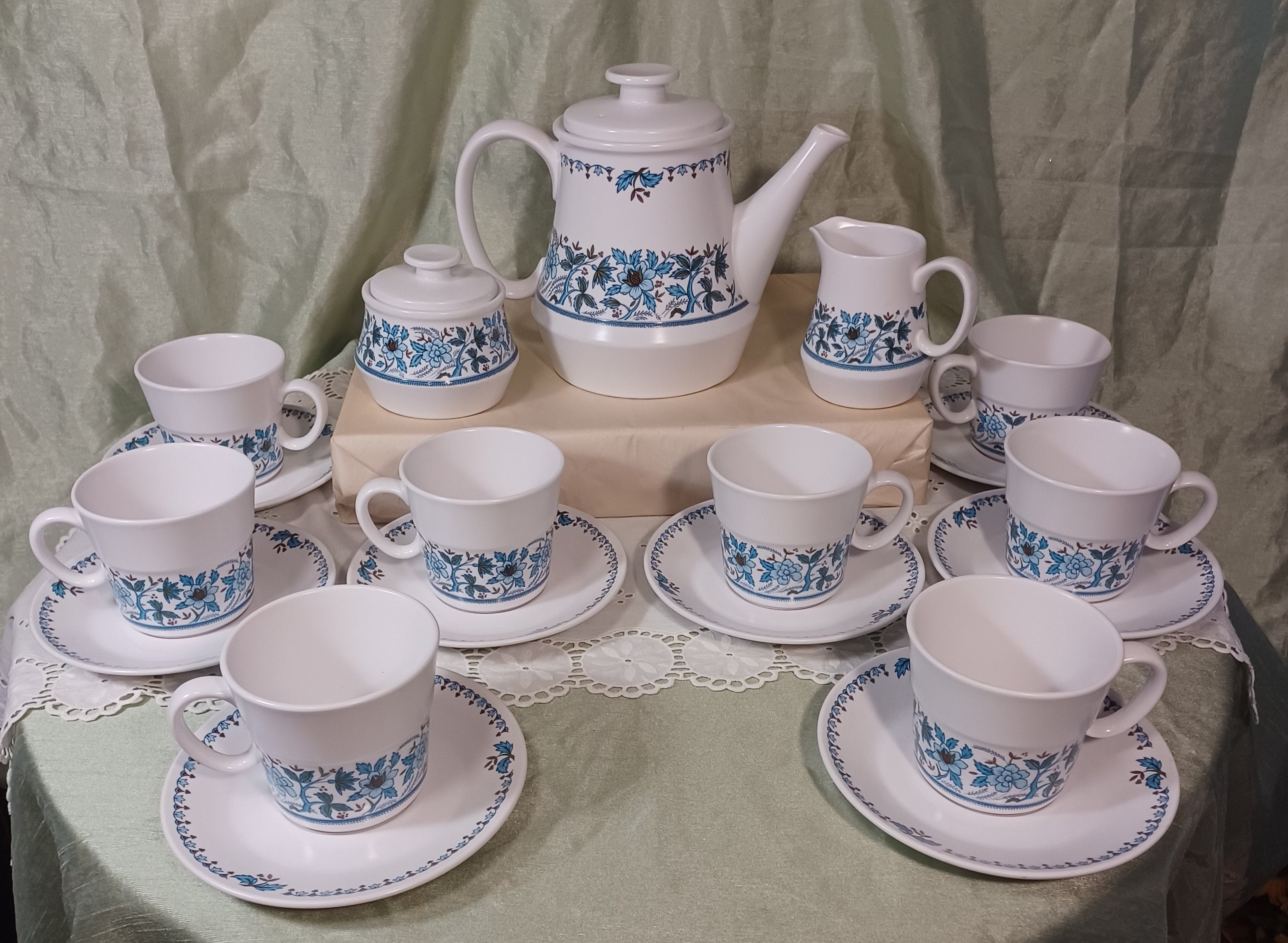 Noritake Progression Blue Moon 9022 Jacobean Patterned 21 Piece