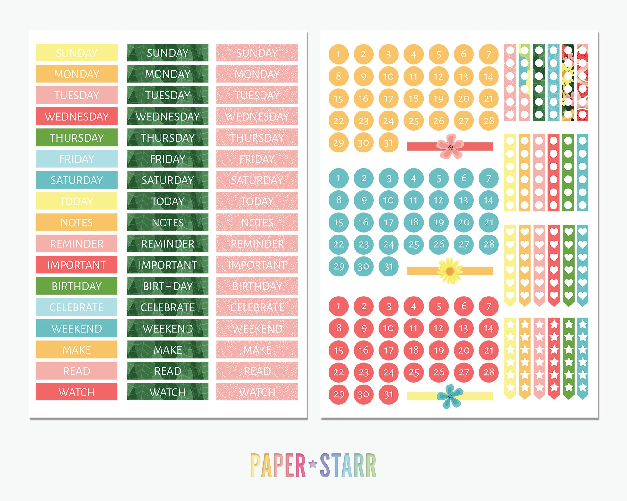 Summer Digital Planner Stickers Goodnotes Stickerbook Weekly Etsy