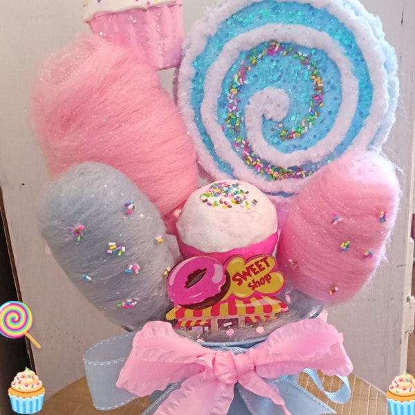 Gran centro de mesa falso con temática de dulces, decoración de piruletas, accesorios para fotos de dulces, decoraciones para eventos únicas, artículos para fiestas