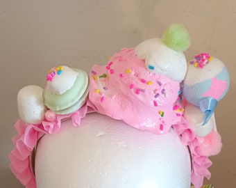 Candy fascinator, Candyland Headband, Ice cream tiara/hair accessories, Candy dress up/pageant, Sweets hairpiece