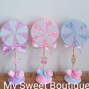 Lollipop/Ice Cream Stand Decor, Party Accents, Candyland table centerpieces, Lollipop photo props