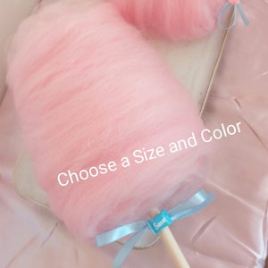Fake Cotton Candy on a Stick, Choose Size/Color, faux fairy floss, Candyland party decor, Cotton Candy Photo Props, Candyland props