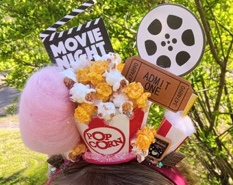 Popcorn Headband, Movies themed Headpiece, Circus/Carnival tiara, Cotton candy hairpiece