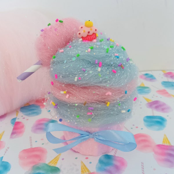 Cotton Candy Themed Cupcake, Faux Cupcake decor, Tiered tray decor, Party Accents/Accessories