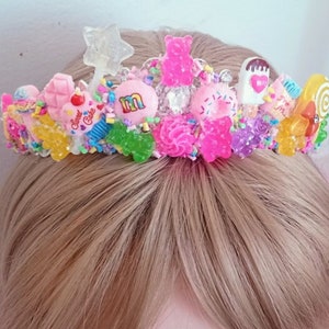 Candyland tiara for Adults, Fake Candy Crown, Ladies Candy Headpiece, Candyland hair accessory