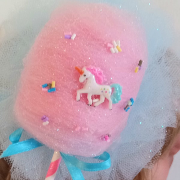 Cotton Candy hairpiece, Cotton Candy fascinator,  Candy hair accessory, Fake Fairy floss hair clip
