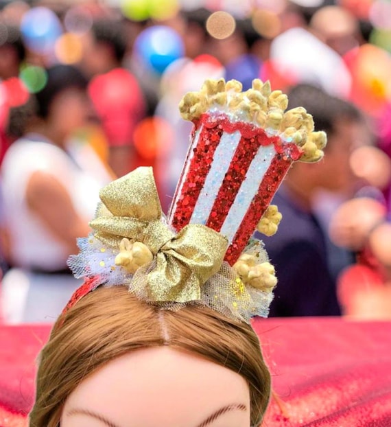 Red and Gold Themed Popcorn Headband/headpiece, Carnival