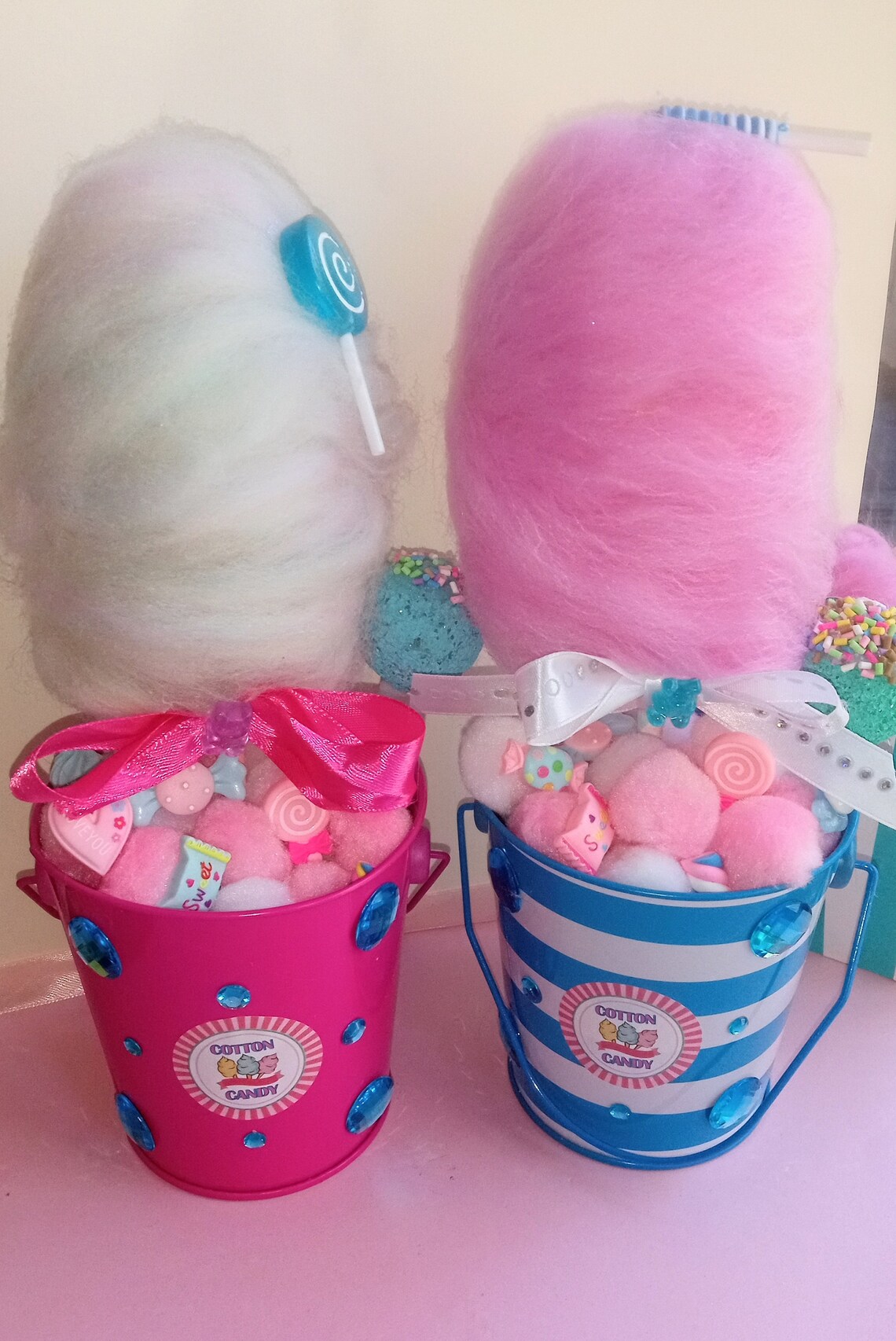 Cotton Candy Centerpiece Fake Cotton Candy Candy Party Etsy