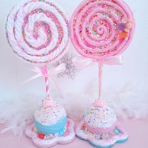 Fake Lollipop and Stand, Candy themed Centerpieces, Lollipop Prop, Fake Lollipops, Candyland Birthday Party, Candy Decorations
