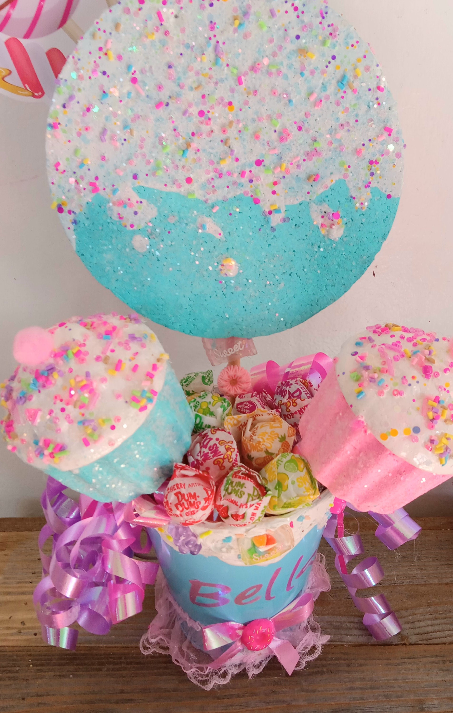 Personalized Candyland Themed Centerpiece