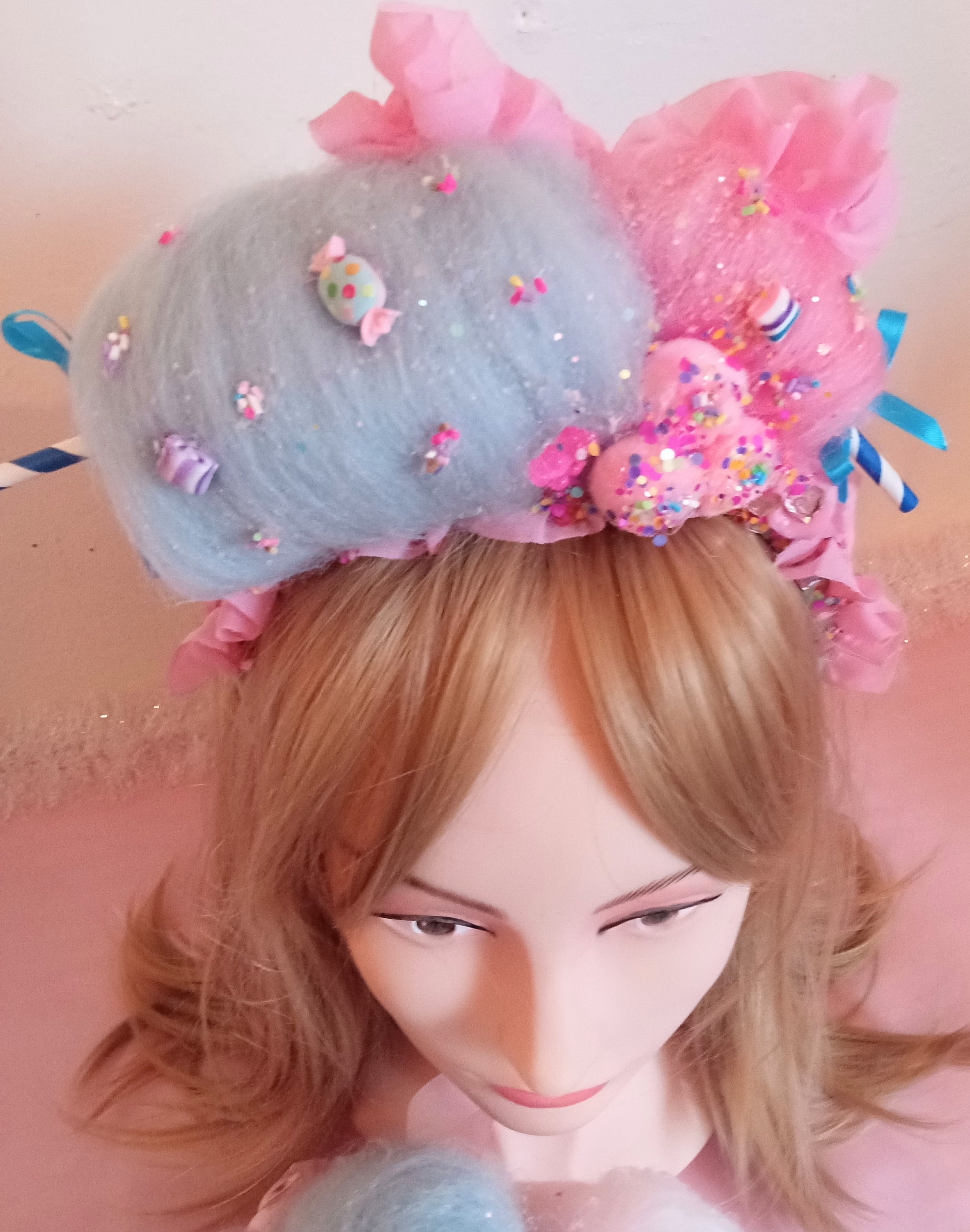Cotton Candy Headband for Adult/Child, Cotton candy Headpiece, Candy party head wear, Candy Headband