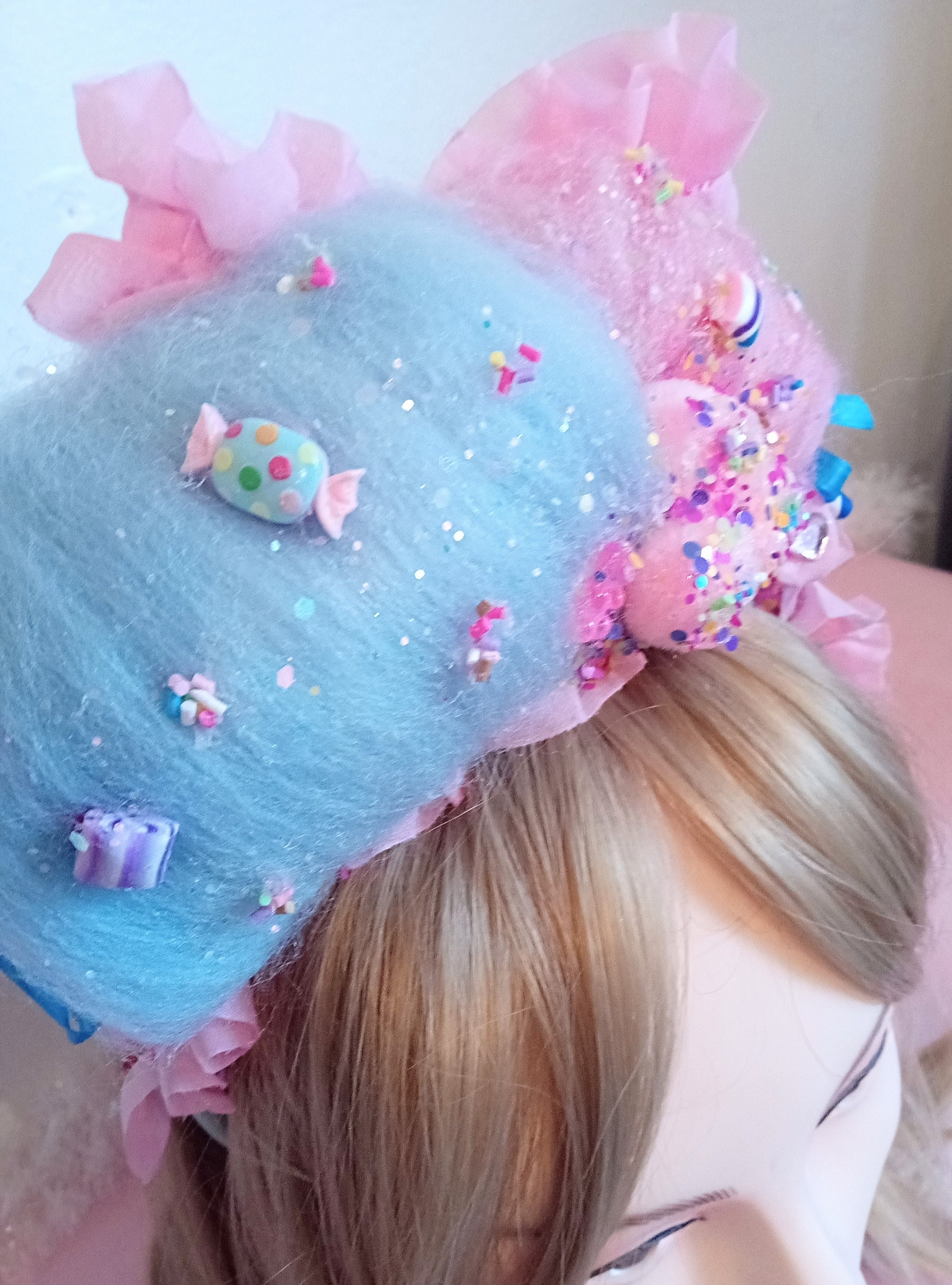 Cotton Candy Headband for Adult/Child, Cotton candy Headpiece, Candy party head wear, Candy Headband