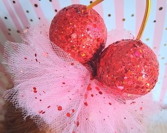 Kirsch Fascinator/Haarspange, Kirschfarben Haarteil