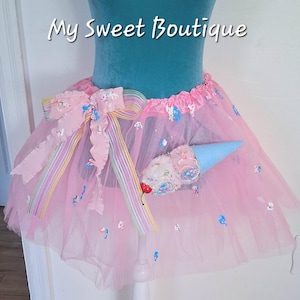 Dames/meisjes Tutu-rok met morsend ijsthema, Pink Candy-tutu, verkleedoutfit Candyland